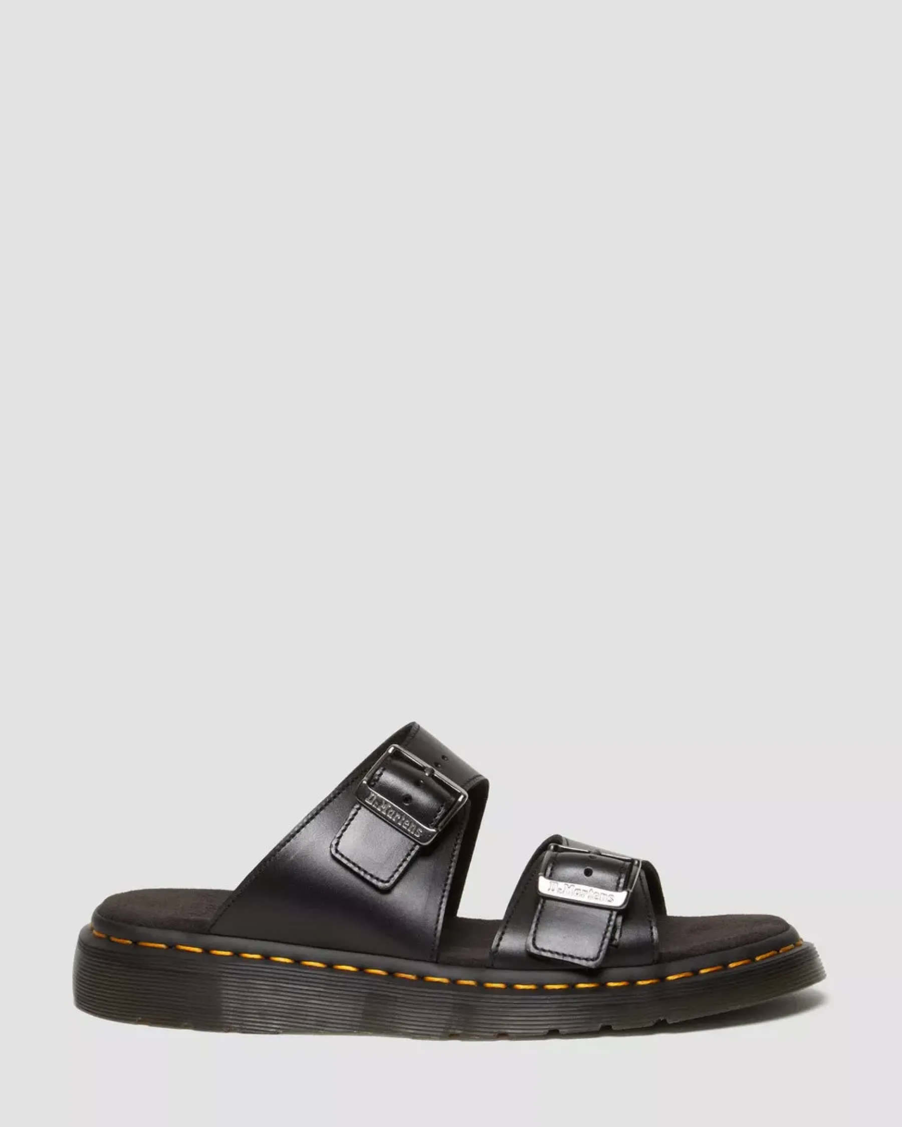 Sandals|Sandals>Dr. Martens Josef Analine Leather Buckle Slide Sandals Black — Aniline