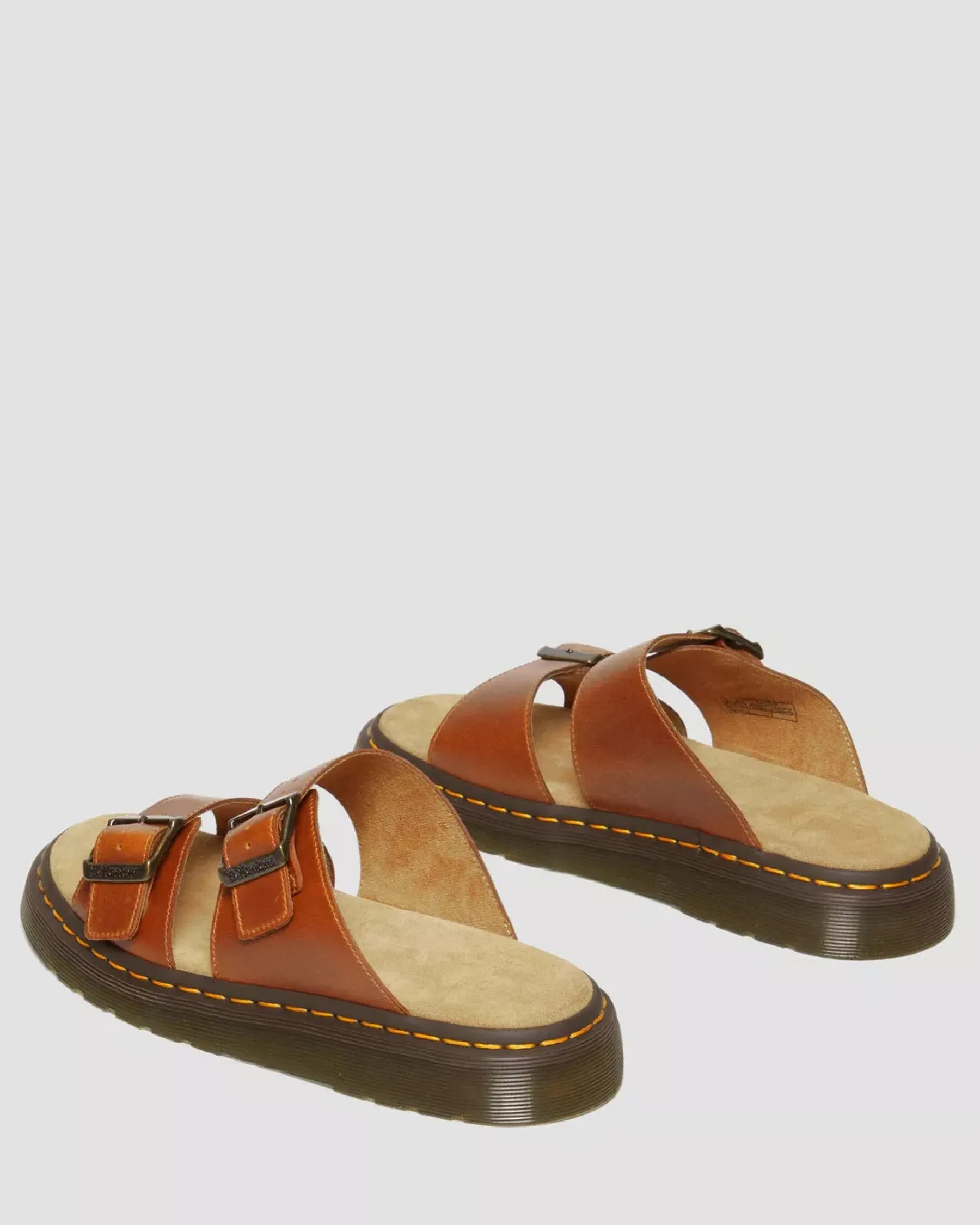 Sandals|Sandals>Dr. Martens Josef Analine Leather Buckle Slide Sandals Oak — Aniline
