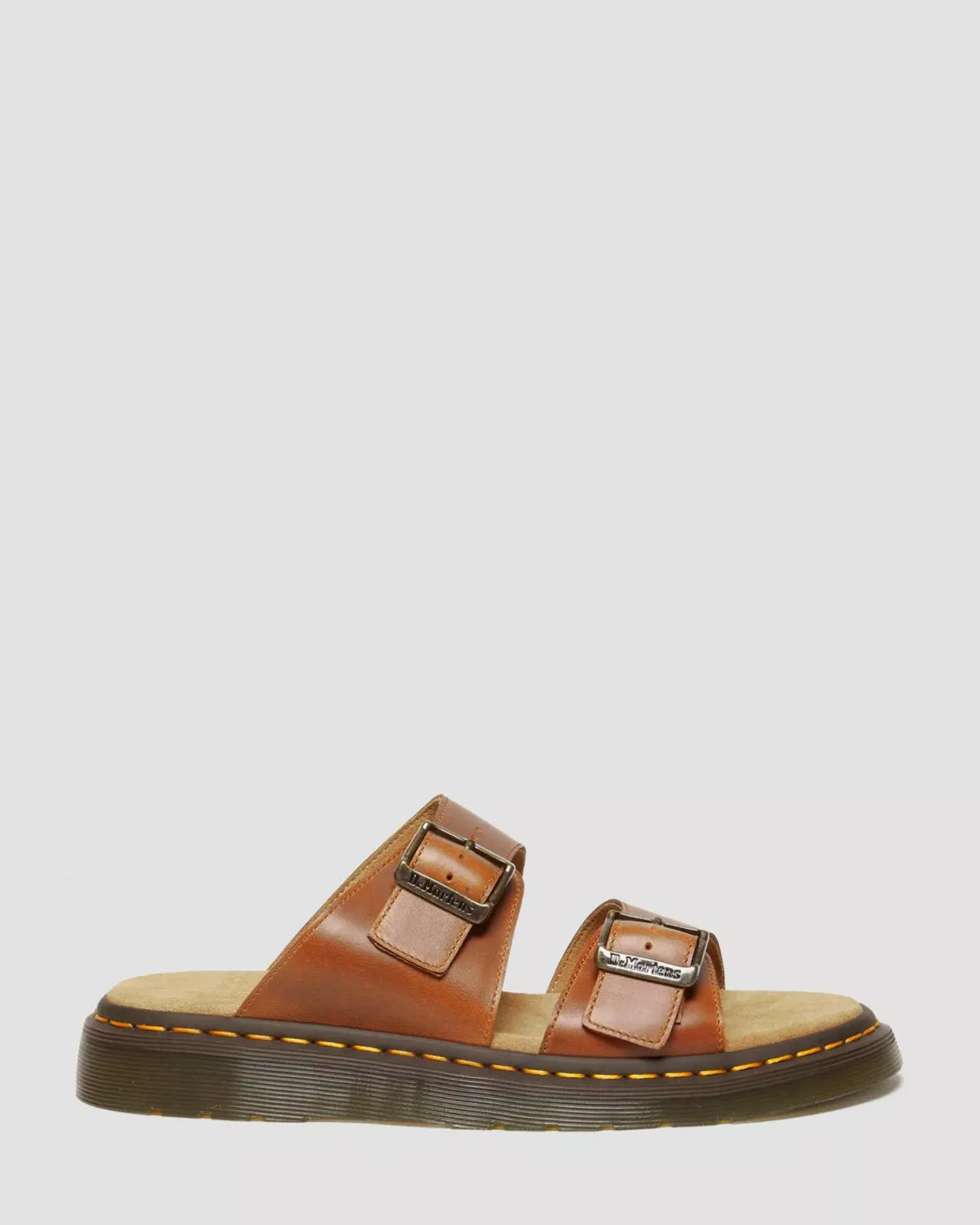 Sandals|Sandals>Dr. Martens Josef Analine Leather Buckle Slide Sandals Oak — Aniline