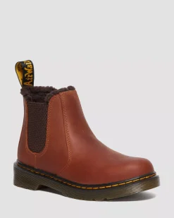 Sale|Winter Boots>Dr. Martens Junior 2976 Faux Fur Lined Chelsea Boots LIGHT BROWN — Republic Waterproof