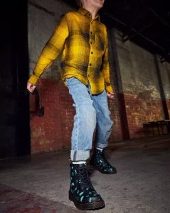 Sale|School Styles>Dr. Martens Junior 1460 Glow in the Dark Bugs Lace Up Boots Black — Floral Mash Up K Hydro