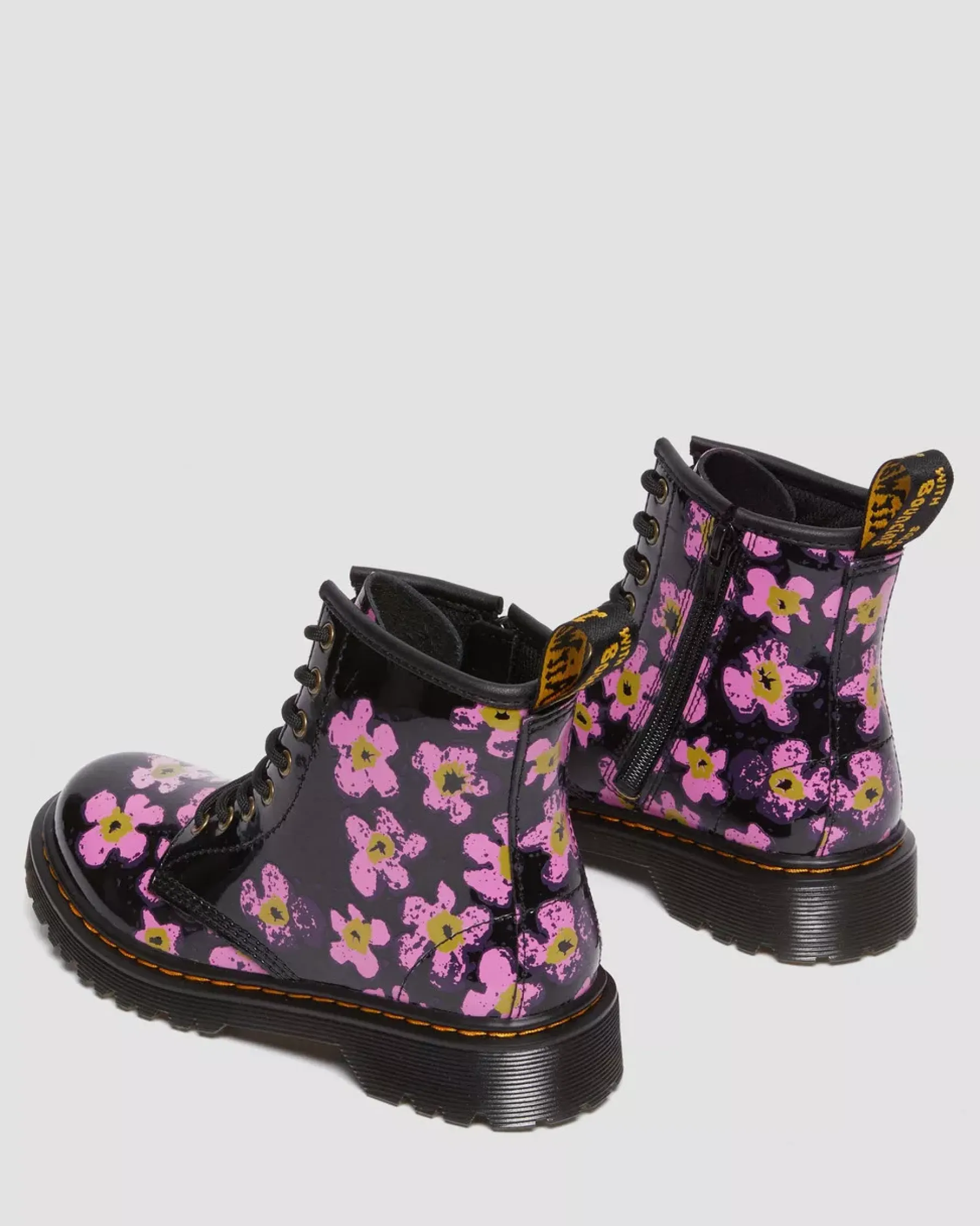Sale|Junior / 5-7 Years>Dr. Martens Junior 1460 Pansy Patent Leather Lace Up Boots BLACK — T Lamper