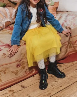Glitter & Patent Boots|School Styles>Dr. Martens Junior 1460 Patent Leather Lace Up Boots Black — Patent Leather