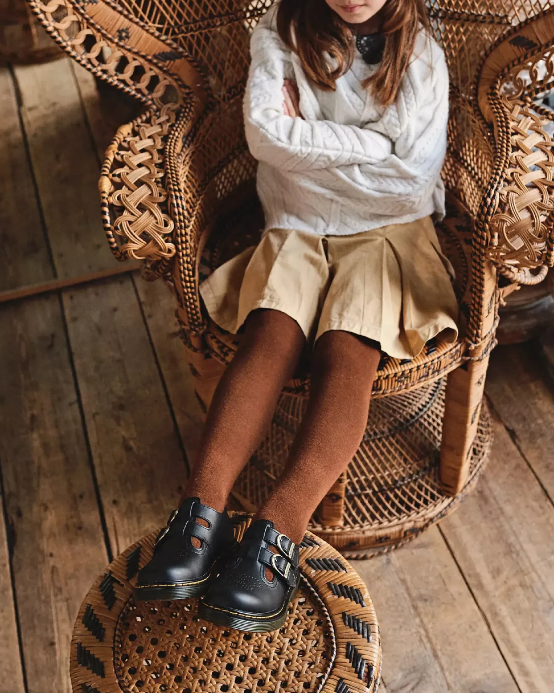 School Styles|Junior / 5-7 Years>Dr. Martens Junior 8065 Softy T Leather Mary Jane Shoes Black — Softy T