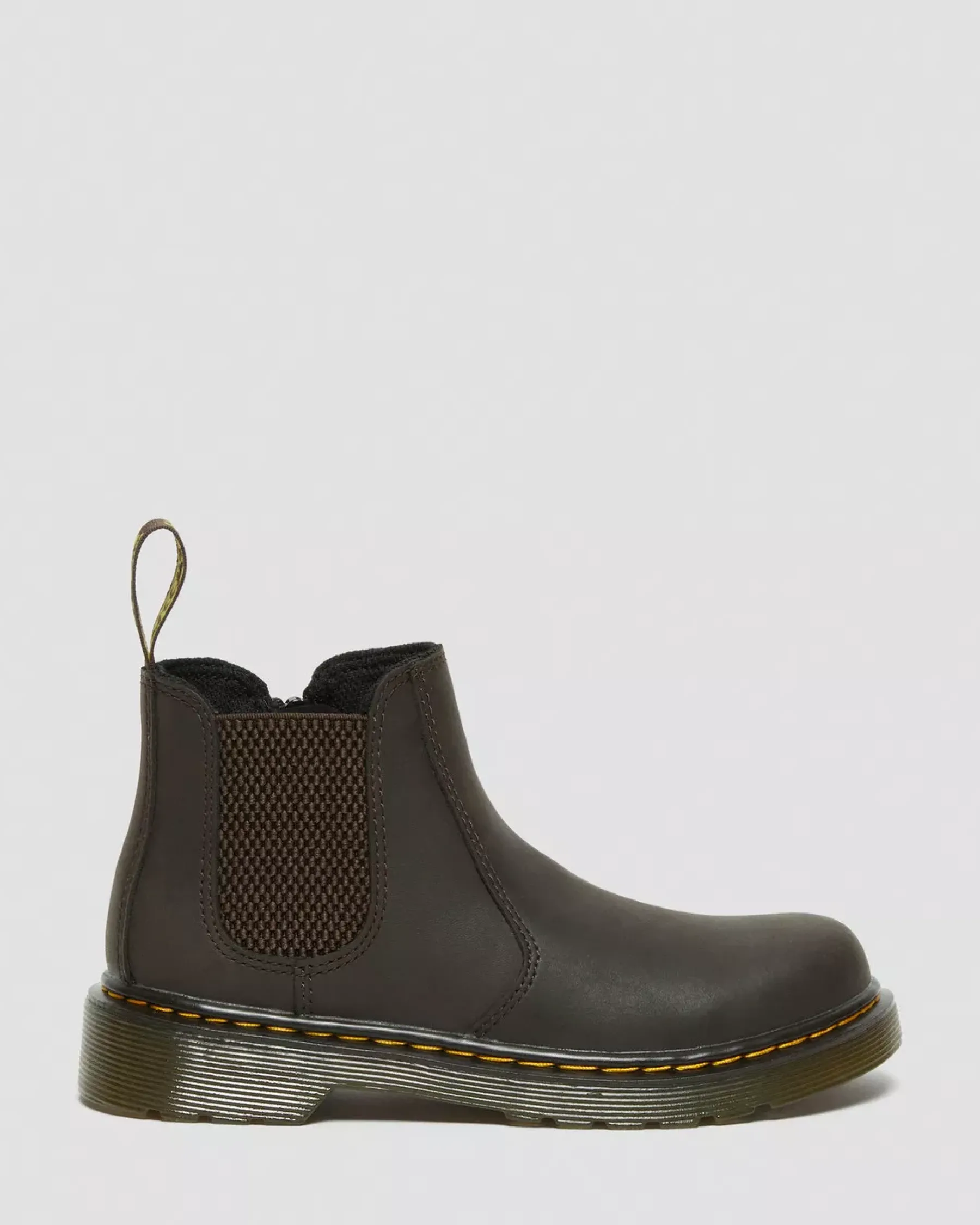 School Styles|Junior / 5-7 Years>Dr. Martens Junior 2976 Wildhorse Leather Chelsea Boots Dark Brown — Wildhorse Lamper