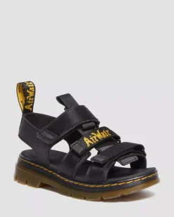 Sale|Junior / 5-7 Years>Dr. Martens Junior Callan Casual Sandals Black — Extra Tough 50/50+Rubbery