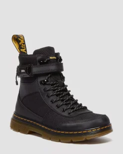 School Styles|Junior / 5-7 Years>Dr. Martens Junior Combs Tech Extra Tough Poly Casual Boots Black — Extra Tough 50/50+Rubbery