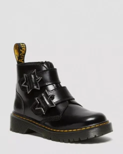 School Styles|Junior / 5-7 Years>Dr. Martens Junior Devon Bex Leather Ankle Boots Black — Lissome