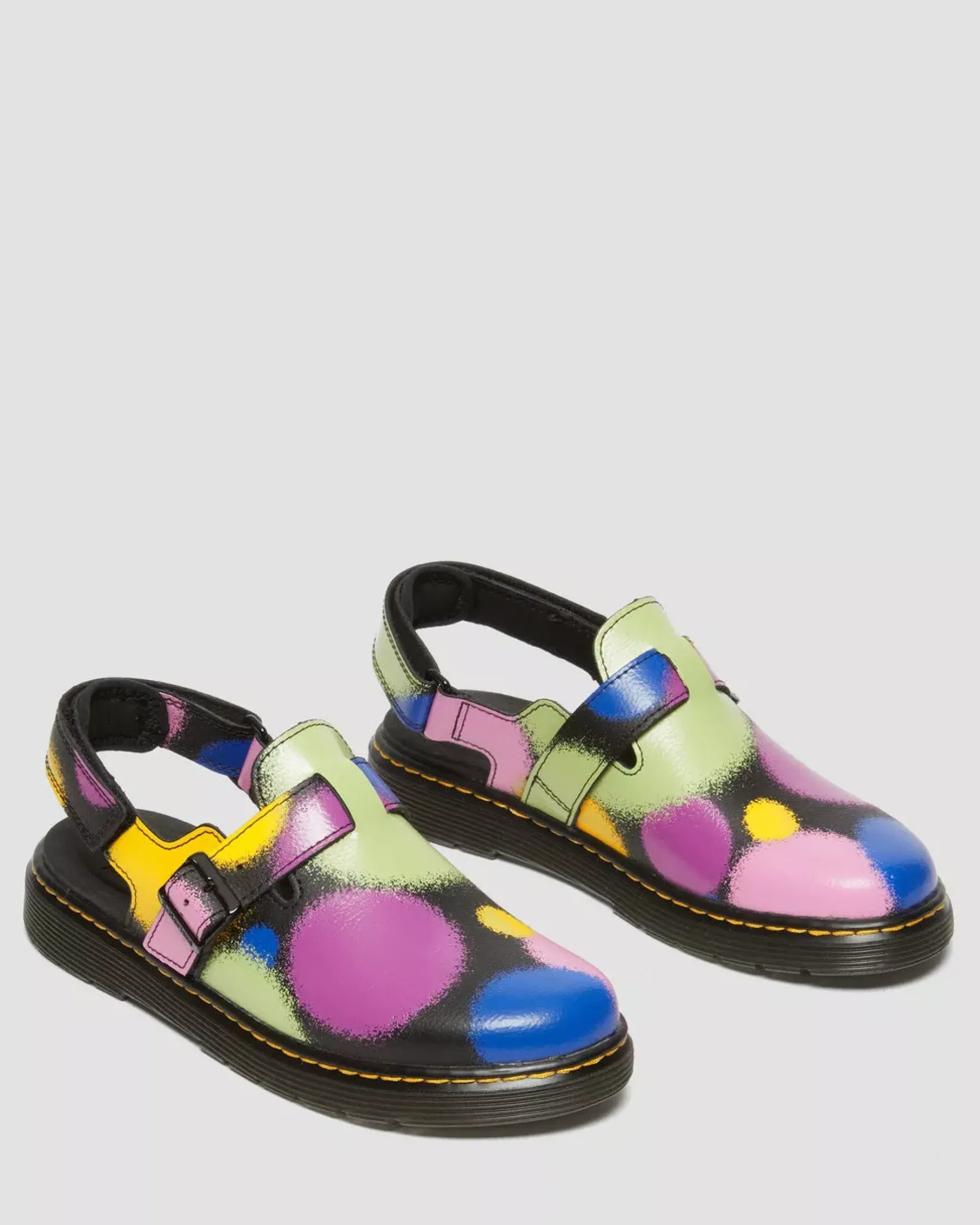 School Styles|Junior / 5-7 Years>Dr. Martens Junior Jorgie Haze Hydro Leather Slingback Mules Black