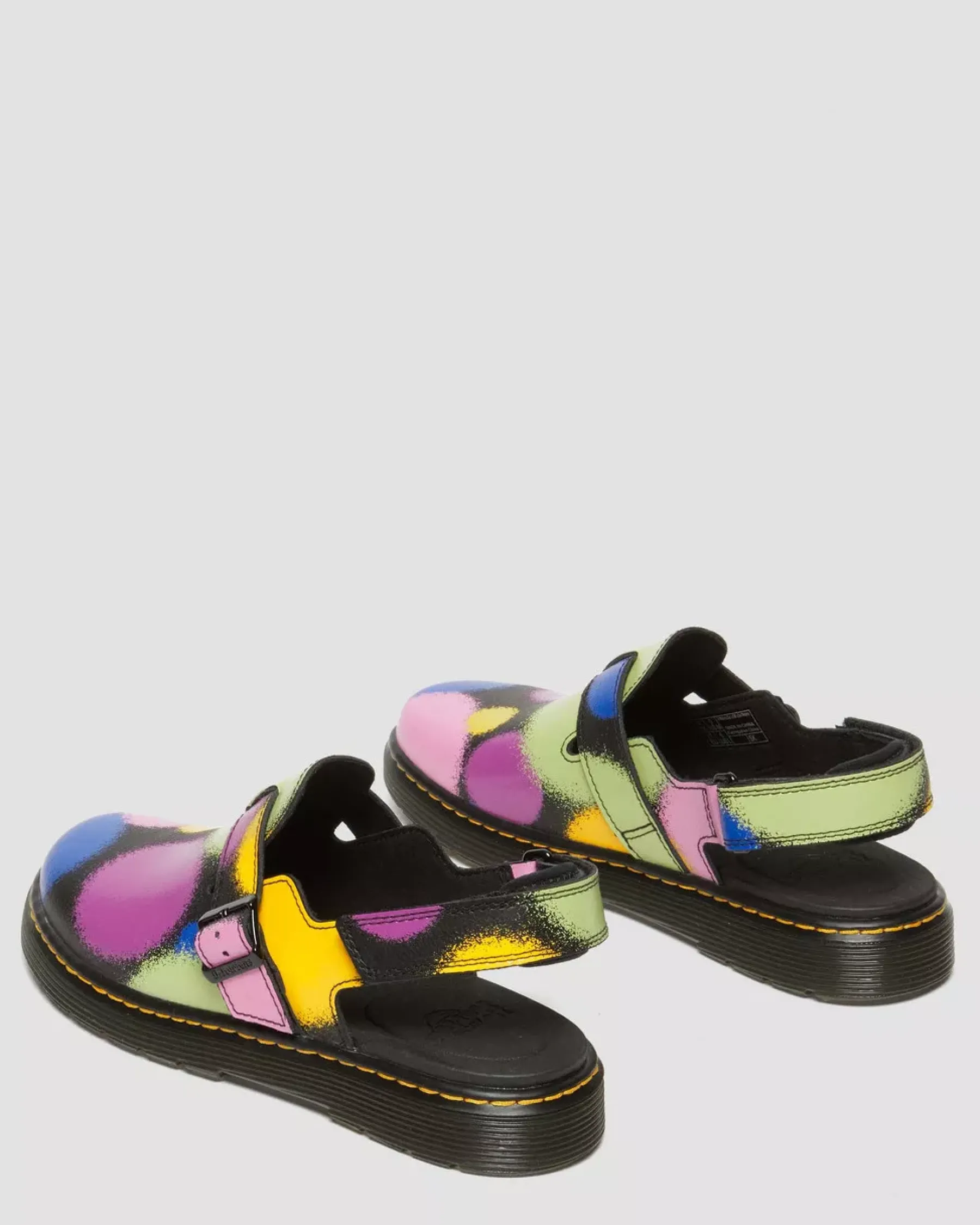 School Styles|Junior / 5-7 Years>Dr. Martens Junior Jorgie Haze Hydro Leather Slingback Mules Black