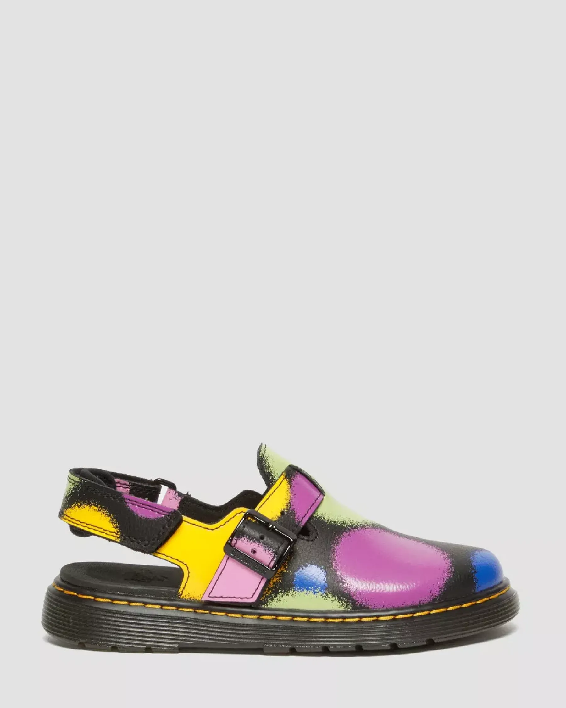 School Styles|Junior / 5-7 Years>Dr. Martens Junior Jorgie Haze Hydro Leather Slingback Mules Black