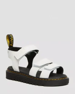 Junior / 5-7 Years|Sandals>Dr. Martens Junior Klaire Leather Strap Sandals White T Lamper — T Lamper