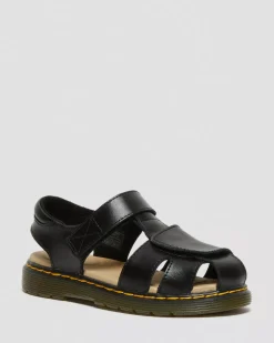 Junior / 5-7 Years|Sandals>Dr. Martens Junior Moby II Leather Velcro Sandals Black — T Lamper