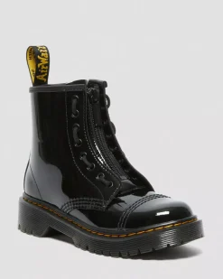 Glitter & Patent Boots|School Styles>Dr. Martens Junior Sinclair Bex Patent Leather Boots Black — Patent Leather
