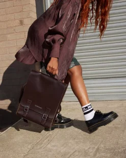 Accessories|Bags>Dr. Martens Leather Box Backpack Burgundy — Kiev
