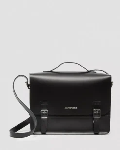 Accessories|Bags>Dr. Martens Leather Box Crossbody Messenger Bag Black — Kiev+ Smooth