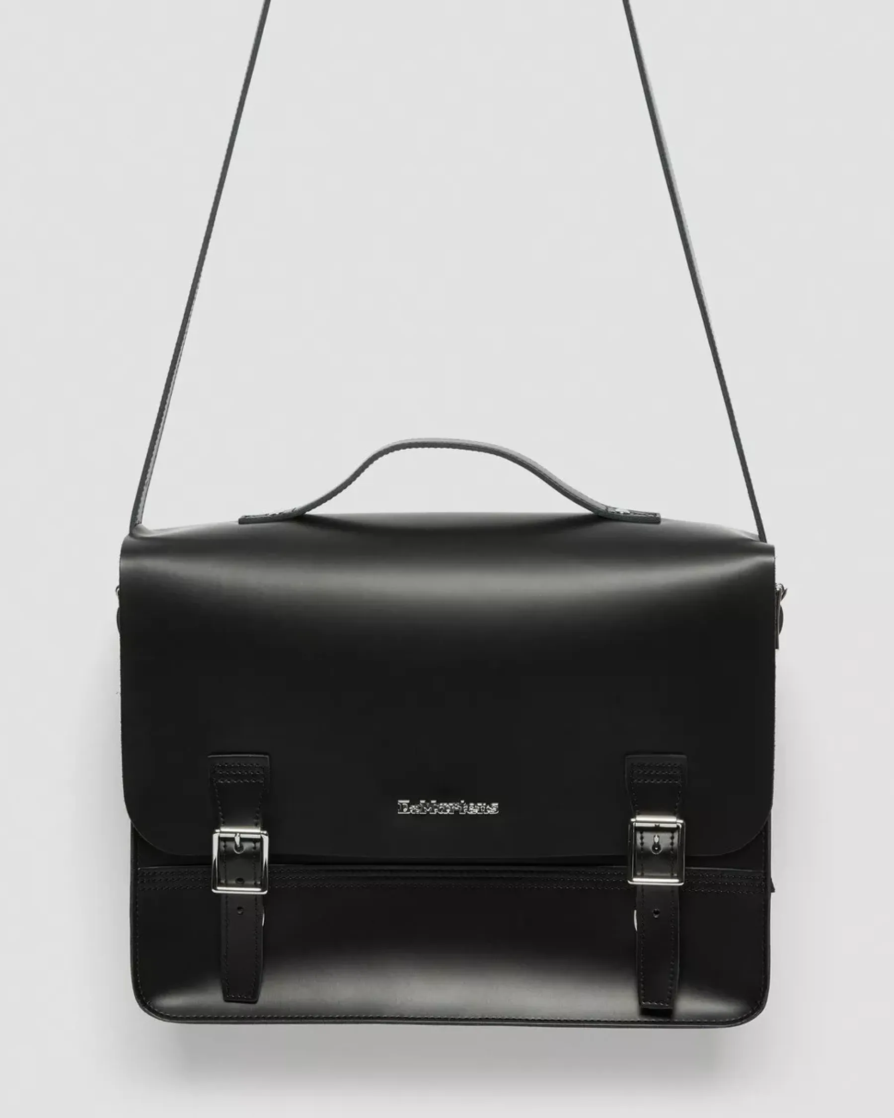 Accessories|Bags>Dr. Martens Leather Box Crossbody Messenger Bag Black — Kiev+ Smooth