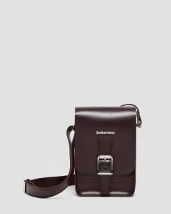 Accessories|Bags>Dr. Martens Leather Vertical Crossbody Bag Burgundy — Kiev & Smooth