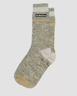 Socks|Accessories>Dr. Martens Marl Organic Socks Muted Olive — Cotton Blend
