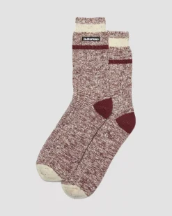 Socks|Accessories>Dr. Martens Marl Organic Socks Oxblood — Cotton Blend