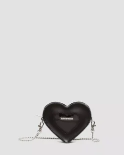Accessories|Bags>Dr. Martens Mini Heart Shaped Kiev & Patent Leather Bag Black — Kiev+Patent Lamper
