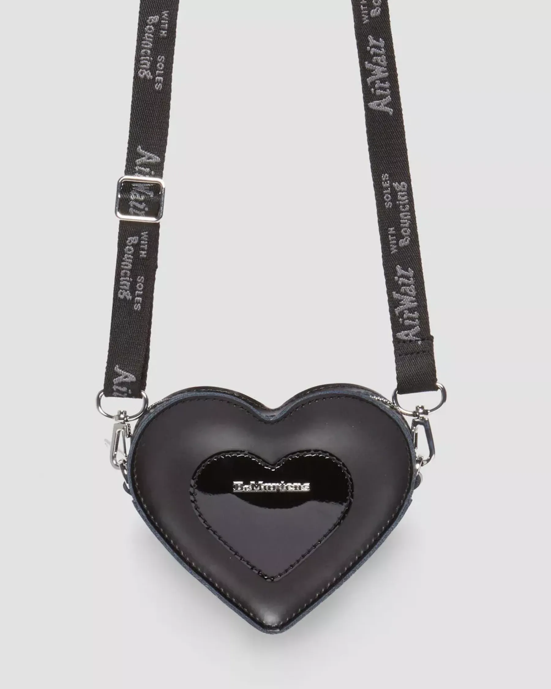 Accessories|Bags>Dr. Martens Mini Heart Shaped Kiev & Patent Leather Bag Black — Kiev+Patent Lamper