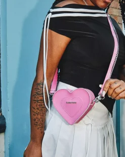 Accessories|Bags>Dr. Martens Mini Heart Shaped Leather Bag Fondant Pink — Kiev