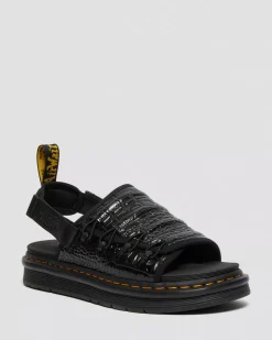 Sale|Sandals>Dr. Martens Mura Suicoke Croco Leather Sandals Black — New Vibrance Croco