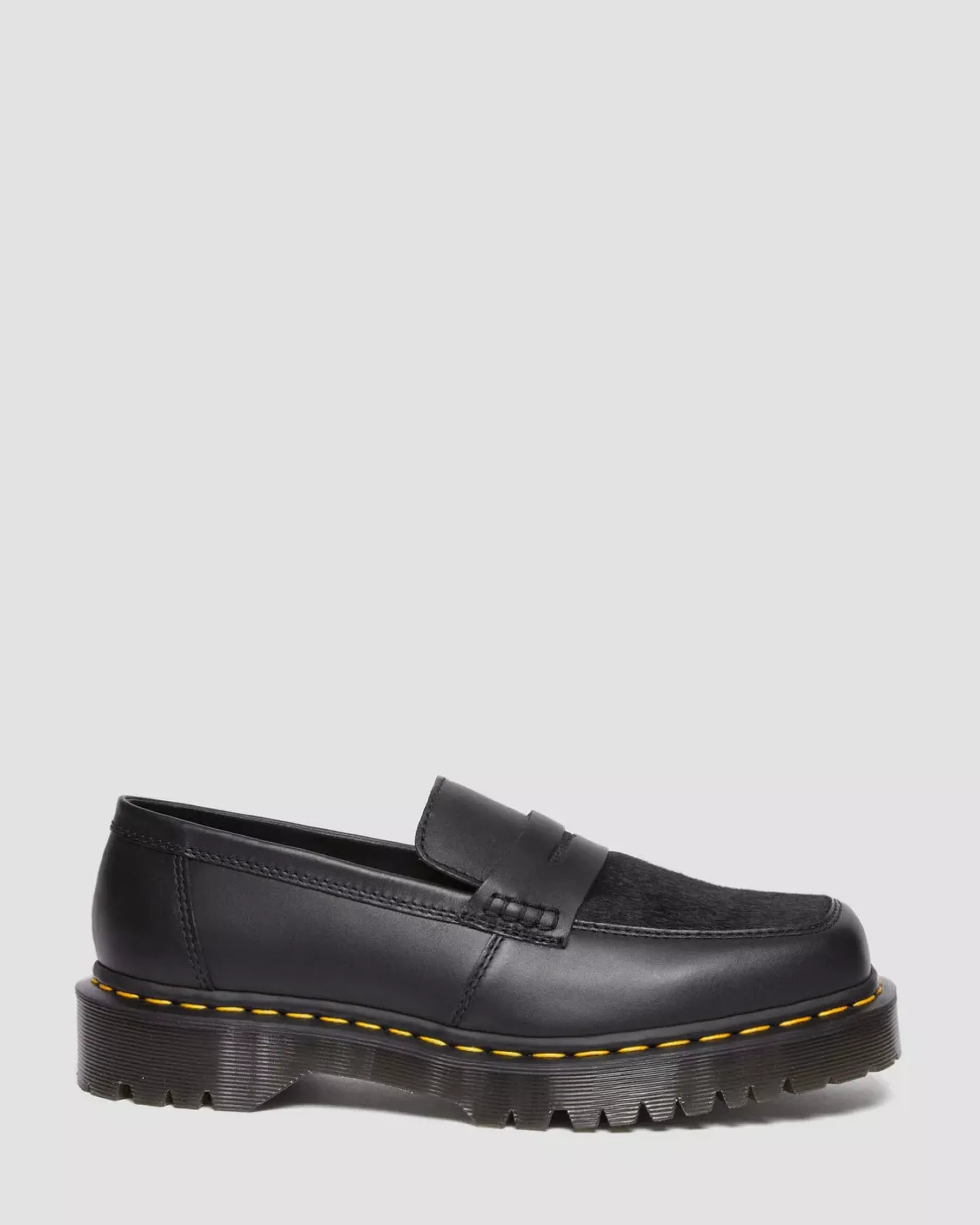 Sale|Originals>Dr. Martens Penton Bex Square Toe Hair-On & Leather Loafers BLACK — Lucido + Hair On