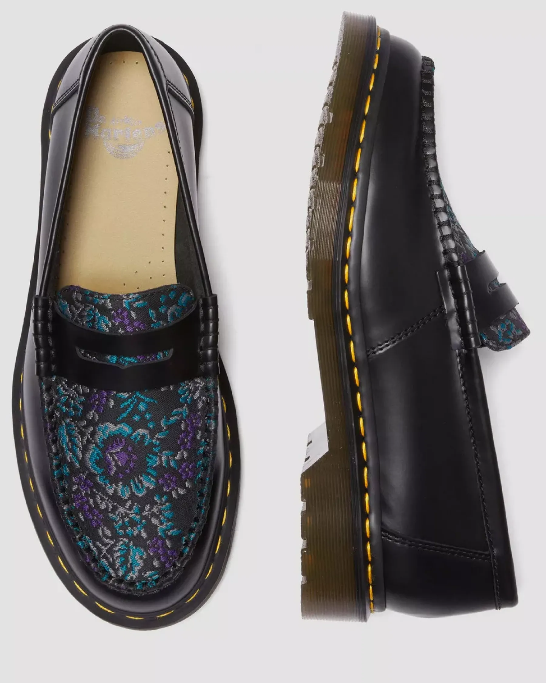 Sale|Originals>Dr. Martens Penton Floral Jacquard Loafers BLACK+FLORAL