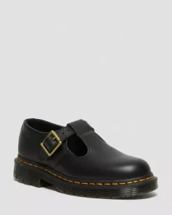 Sale|Slip Resistant>Dr. Martens Polley Women's Slip Resistant Mary Jane Shoes Black — Industrial Full Grain