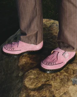 Originals|Shoes>Dr. Martens Ramsey Suede Kiltie Buckle Creepers Fondant Pink — Desert Oasis Suede