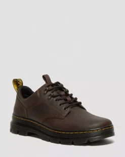 Shoes|Oxfords>Dr. Martens Reeder Crazy Horse Leather Utility Shoes Dark Brown — Crazy Horse