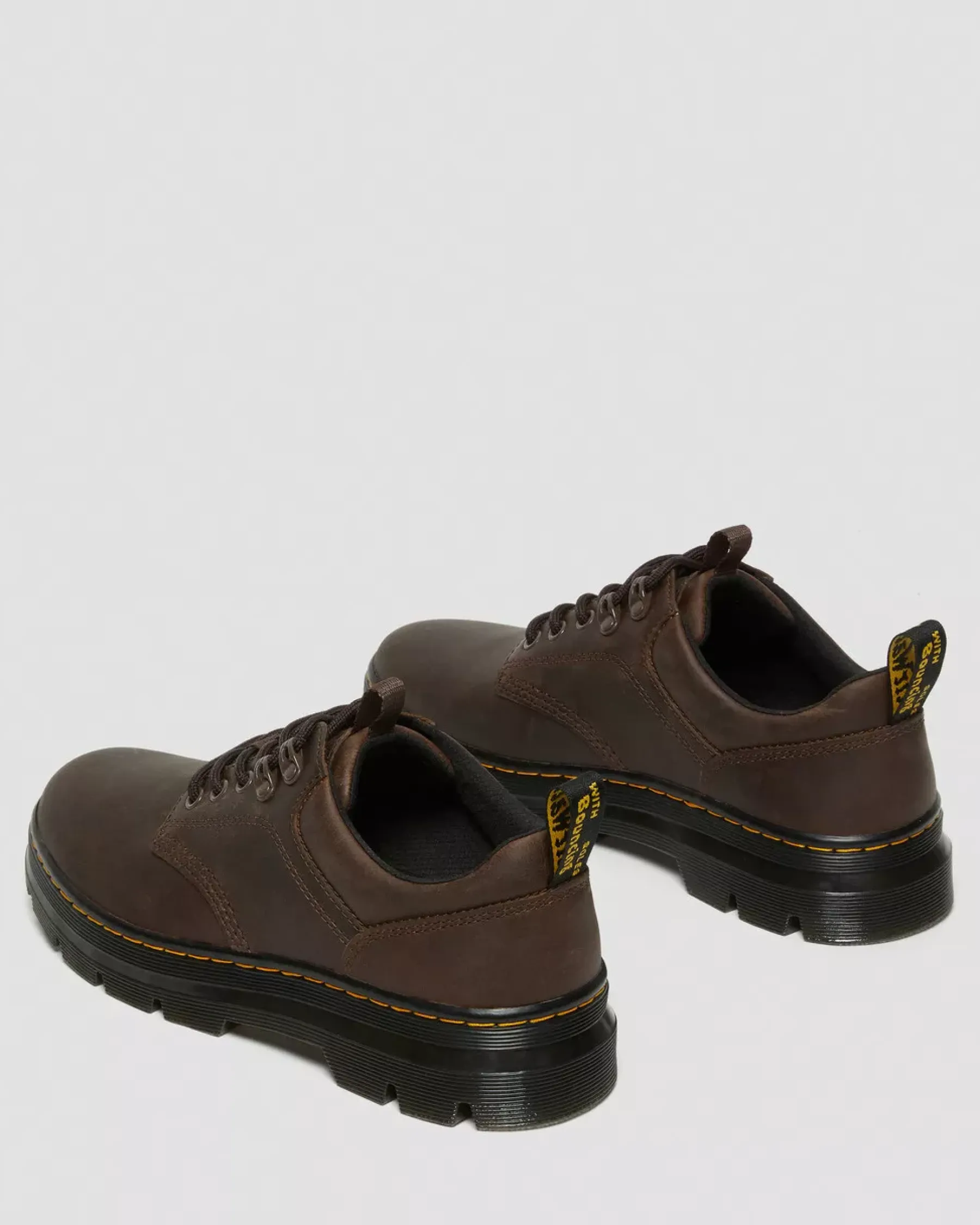 Shoes|Oxfords>Dr. Martens Reeder Crazy Horse Leather Utility Shoes Dark Brown — Crazy Horse