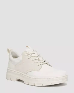 Shoes|Shoes>Dr. Martens Reeder Suede & Poly Utility Shoes Off White+Natural — Poly Ripstop + Eh Suede + Ajax
