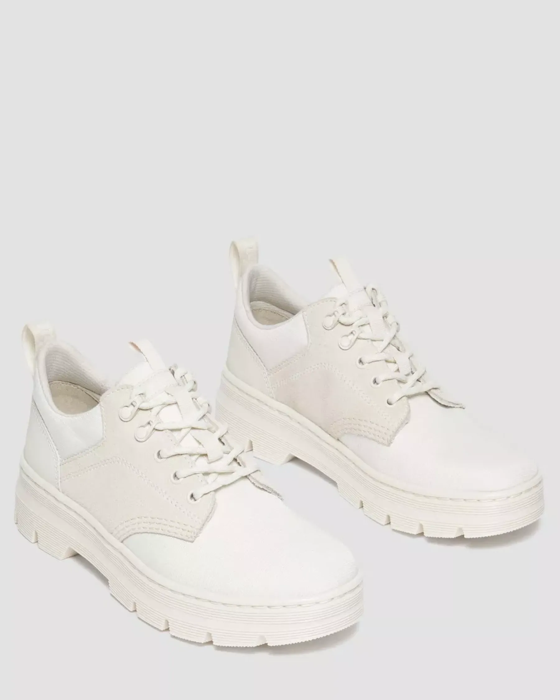 Shoes|Shoes>Dr. Martens Reeder Suede & Poly Utility Shoes Off White+Natural — Poly Ripstop + Eh Suede + Ajax