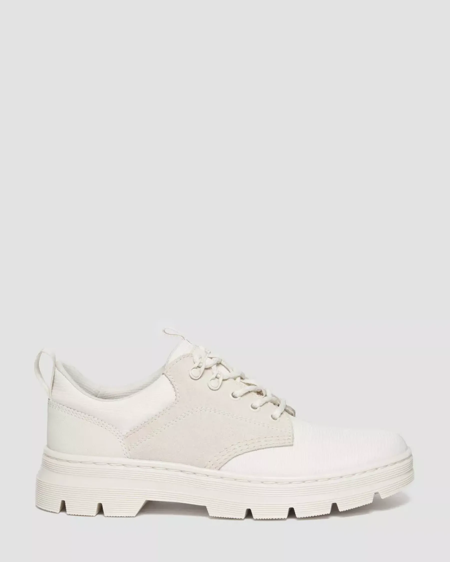 Shoes|Shoes>Dr. Martens Reeder Suede & Poly Utility Shoes Off White+Natural — Poly Ripstop + Eh Suede + Ajax