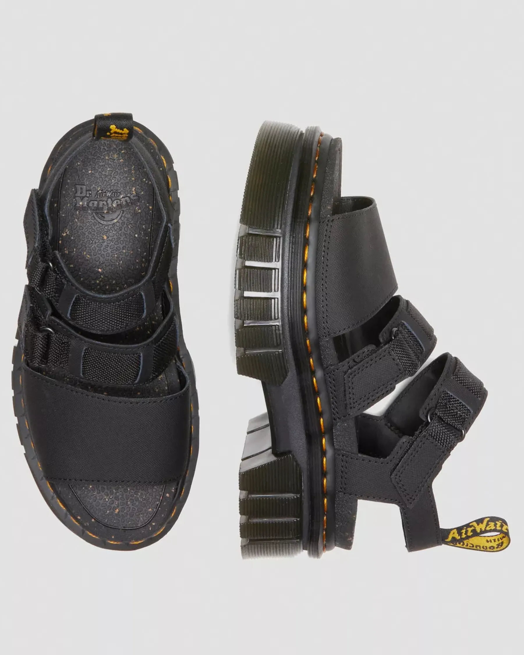 Sale|Platform Sandals>Dr. Martens Ricki Leather 3-Strap Platform Sandals Black — Ajax+Extra Tough 50/50