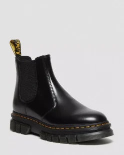 Sale|Platform Boots>Dr. Martens Rikard Polished Smooth Leather Chelsea Boots Black — Polished Smooth