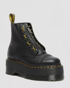 Platform Boots|Ankle Boots>Dr. Martens Sinclair Max Pisa Leather Platform Boots Black — Pisa