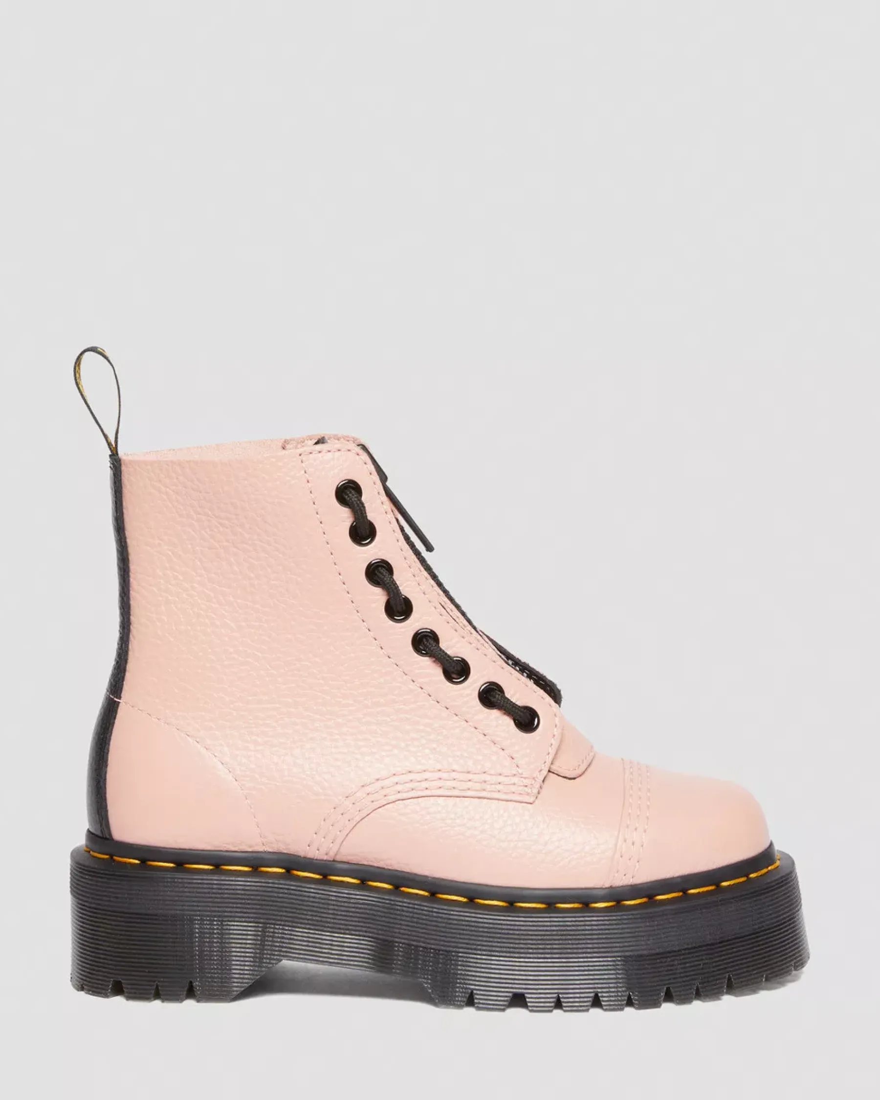 Sale|Platform Boots>Dr. Martens Sinclair Milled Nappa Leather Platform Boots Peach Beige — Milled Nappa