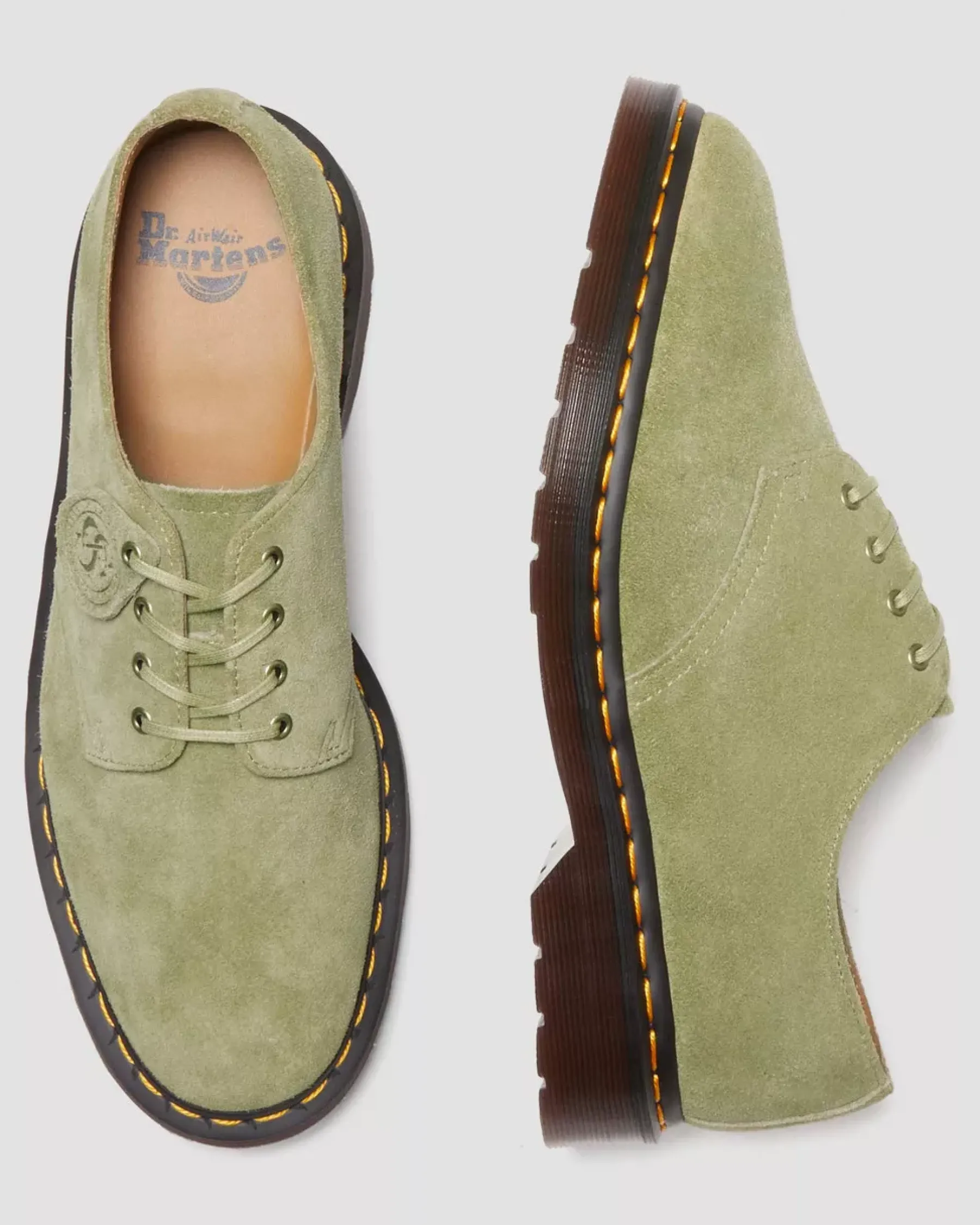 Sale|Originals>Dr. Martens Smiths Suede Dress Shoes Pale Olive — Desert Oasis Suede