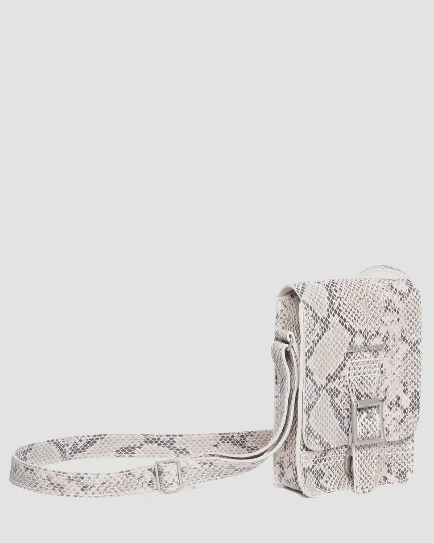 Accessories|Bags>Dr. Martens Snake Print Leather Vertical Crossbody Bag Sand+Black — Python Print Suede