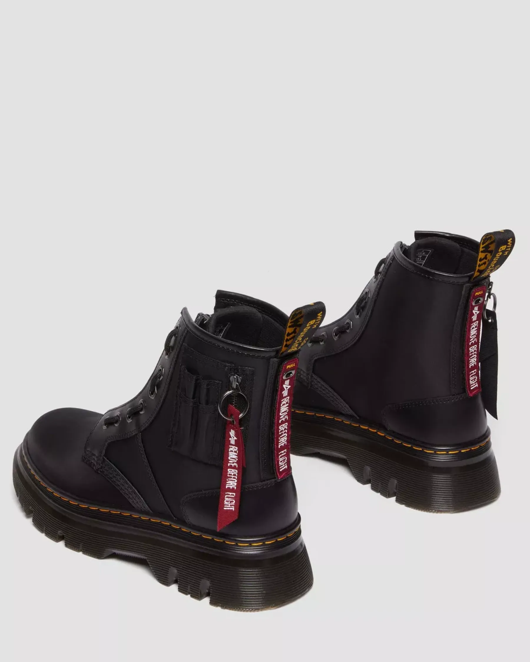 Casual Boots|Ankle Boots>Dr. Martens Tarik Alpha Industries Leather & Nylon Utility Boots Black