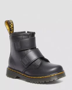School Styles|Toddler / 2-4 Years>Dr. Martens Toddler 1460 Double Strap Leather Boots Black — Romario