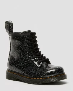 Glitter & Patent Boots|Toddler / 2-4 Years>Dr. Martens Toddler 1460 Glitter Lace Up Boots Black — Cosmic Glitter