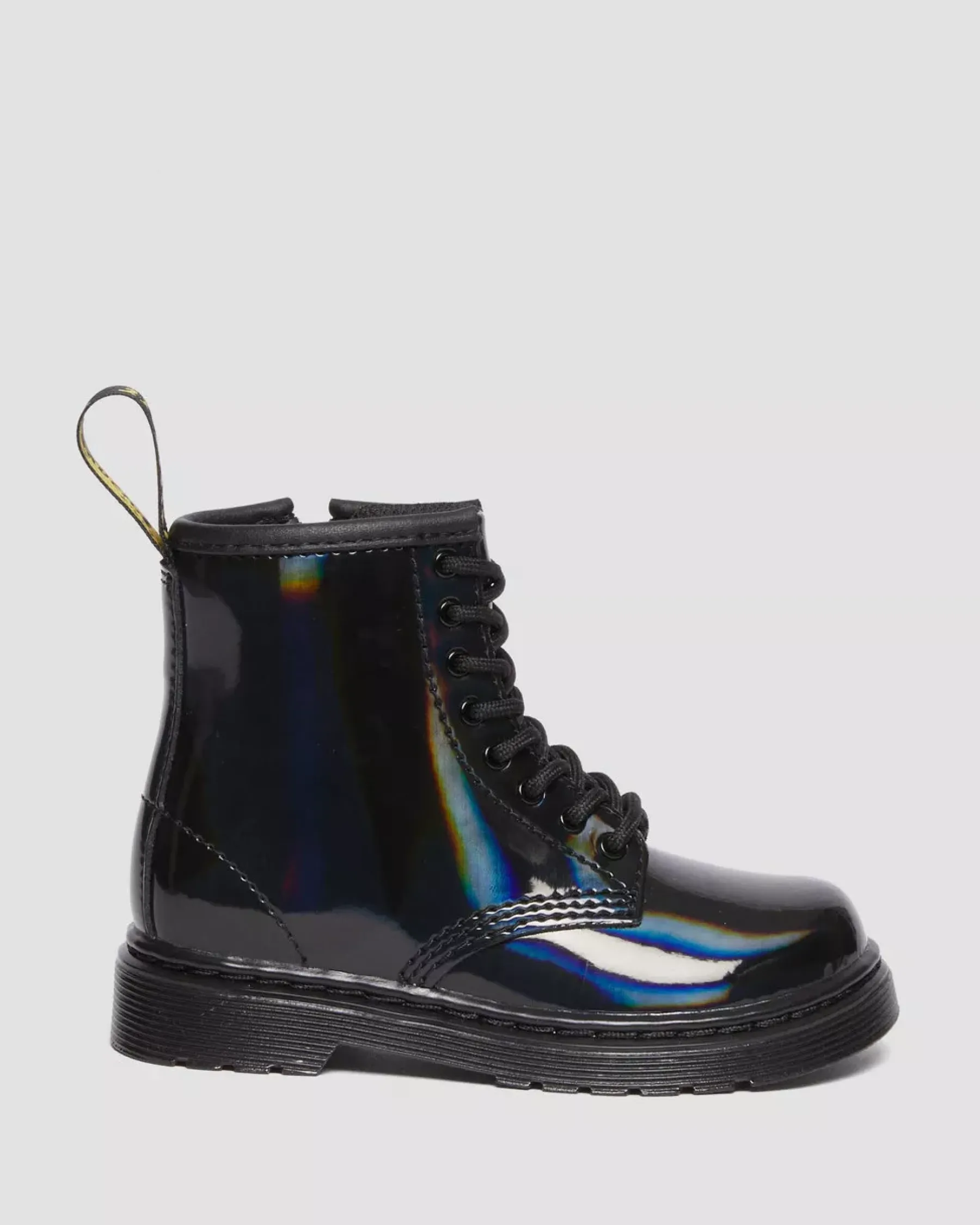 School Styles|Toddler / 2-4 Years>Dr. Martens Toddler 1460 Rainbow Patent Leather Lace Up Boots Black — Rainbow Patent