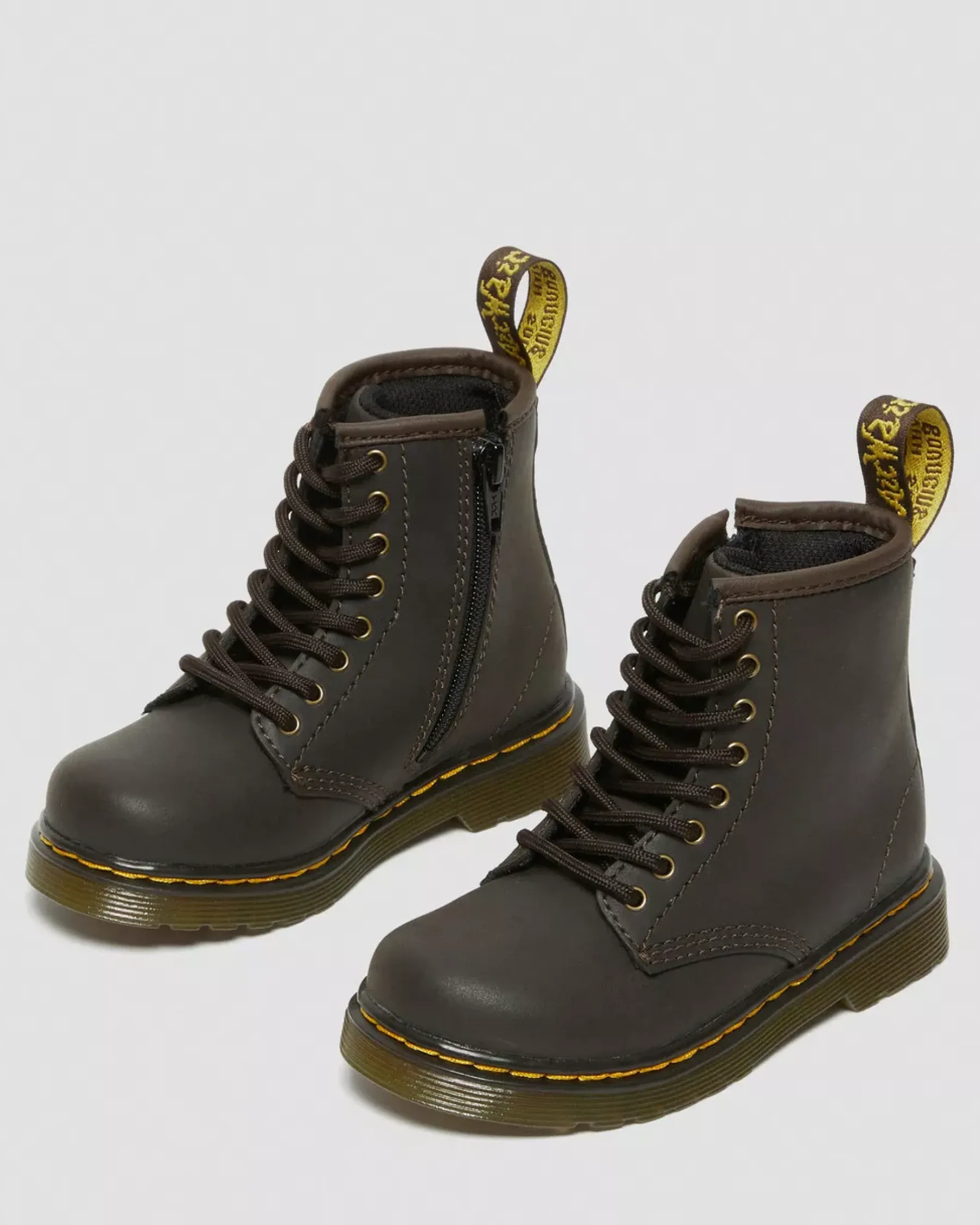 Toddler / 2-4 Years|Boots>Dr. Martens Toddler 1460 Wildhorse Leather Lace Up Boots Dark Brown — Wildhorse Lamper