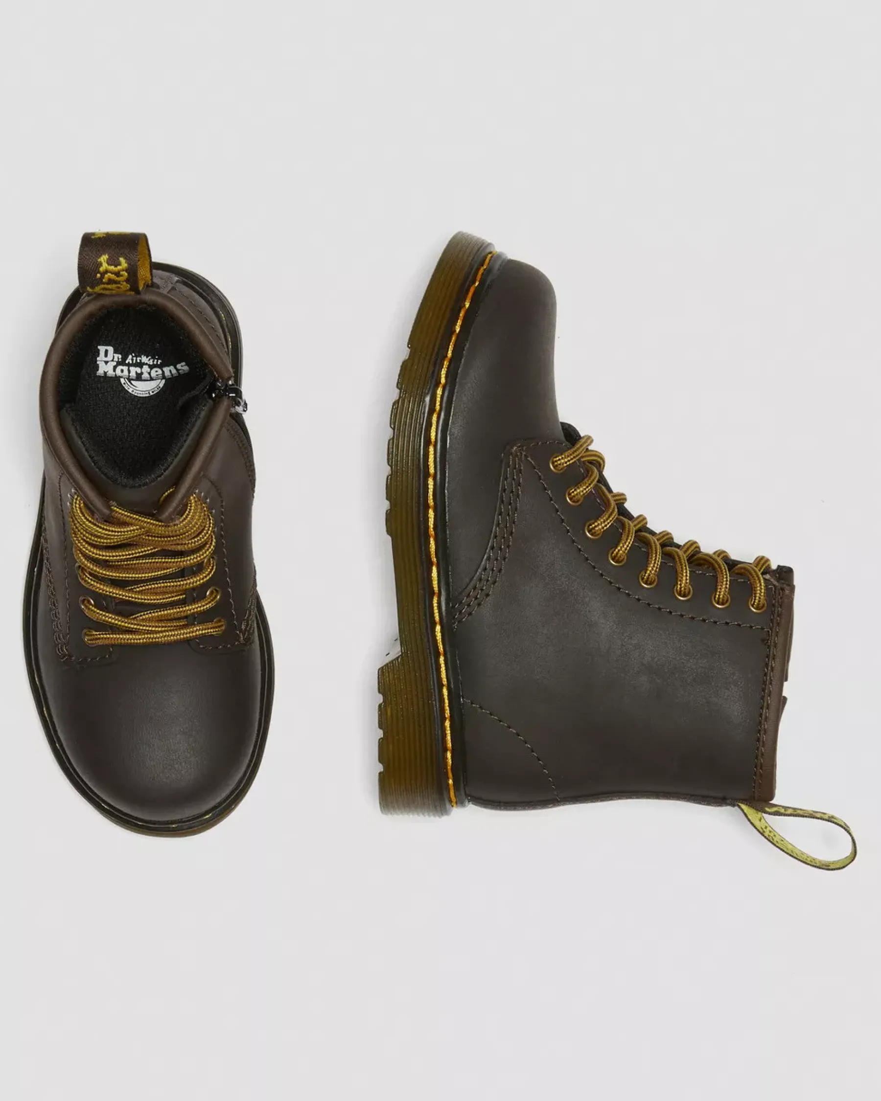 Toddler / 2-4 Years|Boots>Dr. Martens Toddler 1460 Wildhorse Leather Lace Up Boots Dark Brown — Wildhorse Lamper