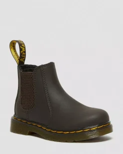 Toddler / 2-4 Years|Boots>Dr. Martens Toddler 2976 Wildhorse Leather Chelsea Boots Dark Brown — Wildhorse Lamper